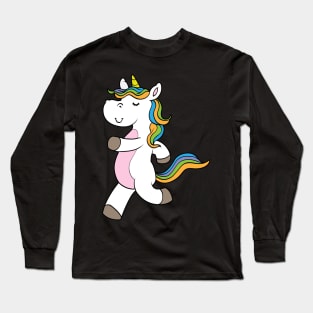 Unicorn as Runner at Jogging Long Sleeve T-Shirt